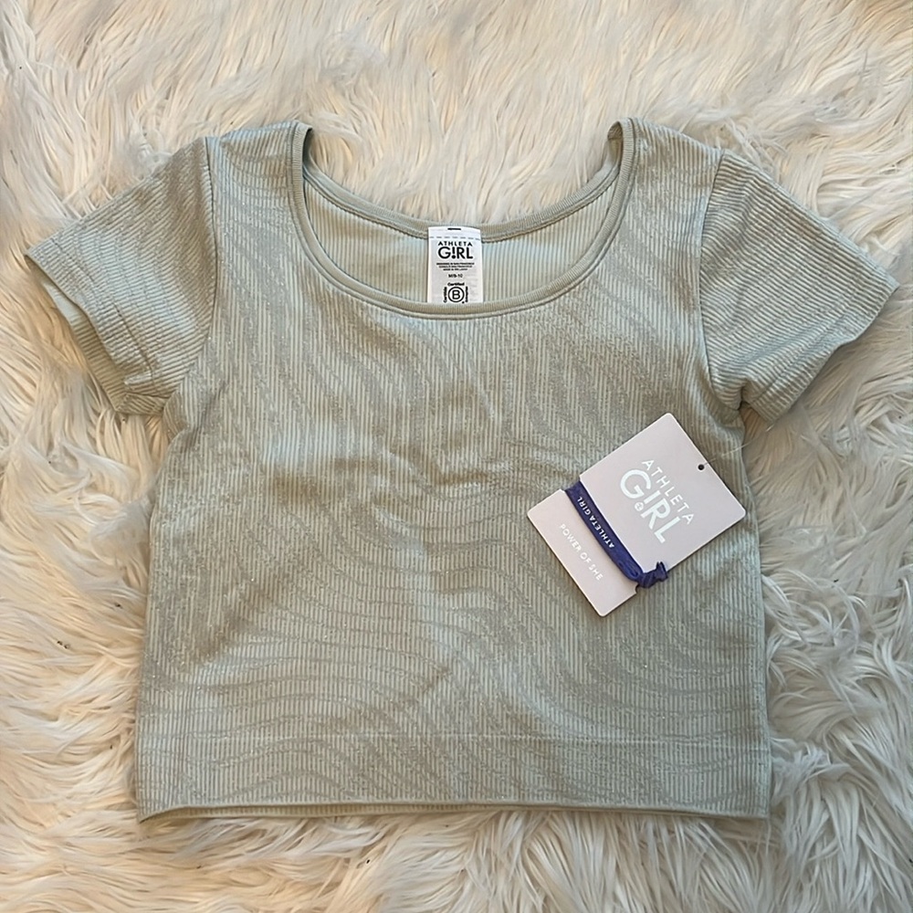 NWT Athleta Girl Scoop Neck Crop Mint Green